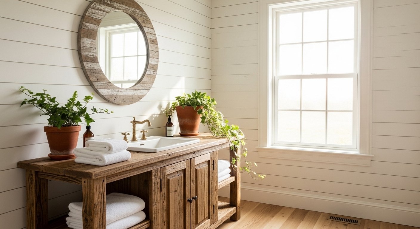 25 Easy Farmhouse Bathroom Decor On A Budget for Beginners